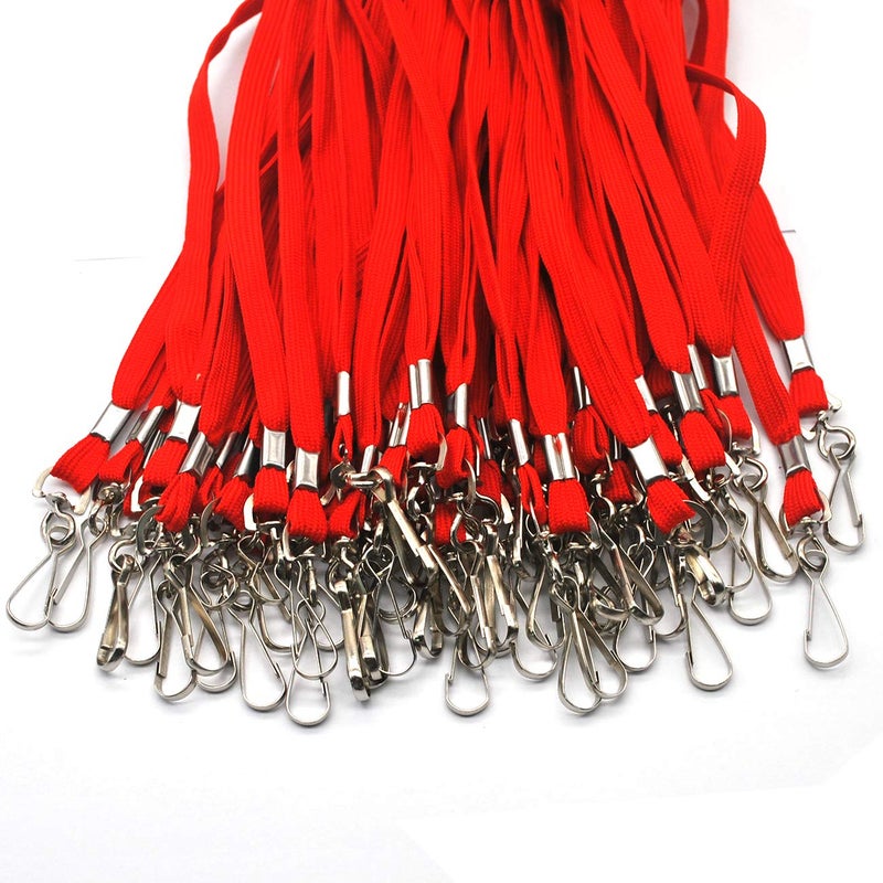 Beebel Lanyard 50PCS Lanyards with Swivel Hook clips for ID Name Badge Holder (Red) - Image 4